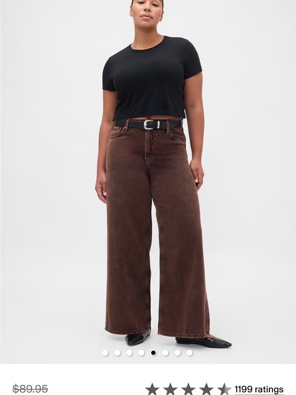 GAP Wide-Leg High-Rise Jeans in Dark Brown, womens 14s 32